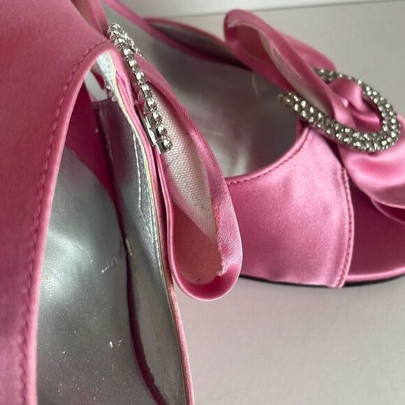 Jinny Kim Pink Satin D'Orsay Pumps 39.5 - Picture 11 of 16
